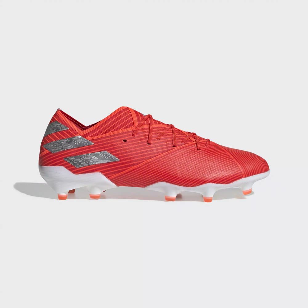 Adidas Nemeziz 19.1 Firm Ground Tacos de Futbol Rojos Para Mujer (MX-17181)